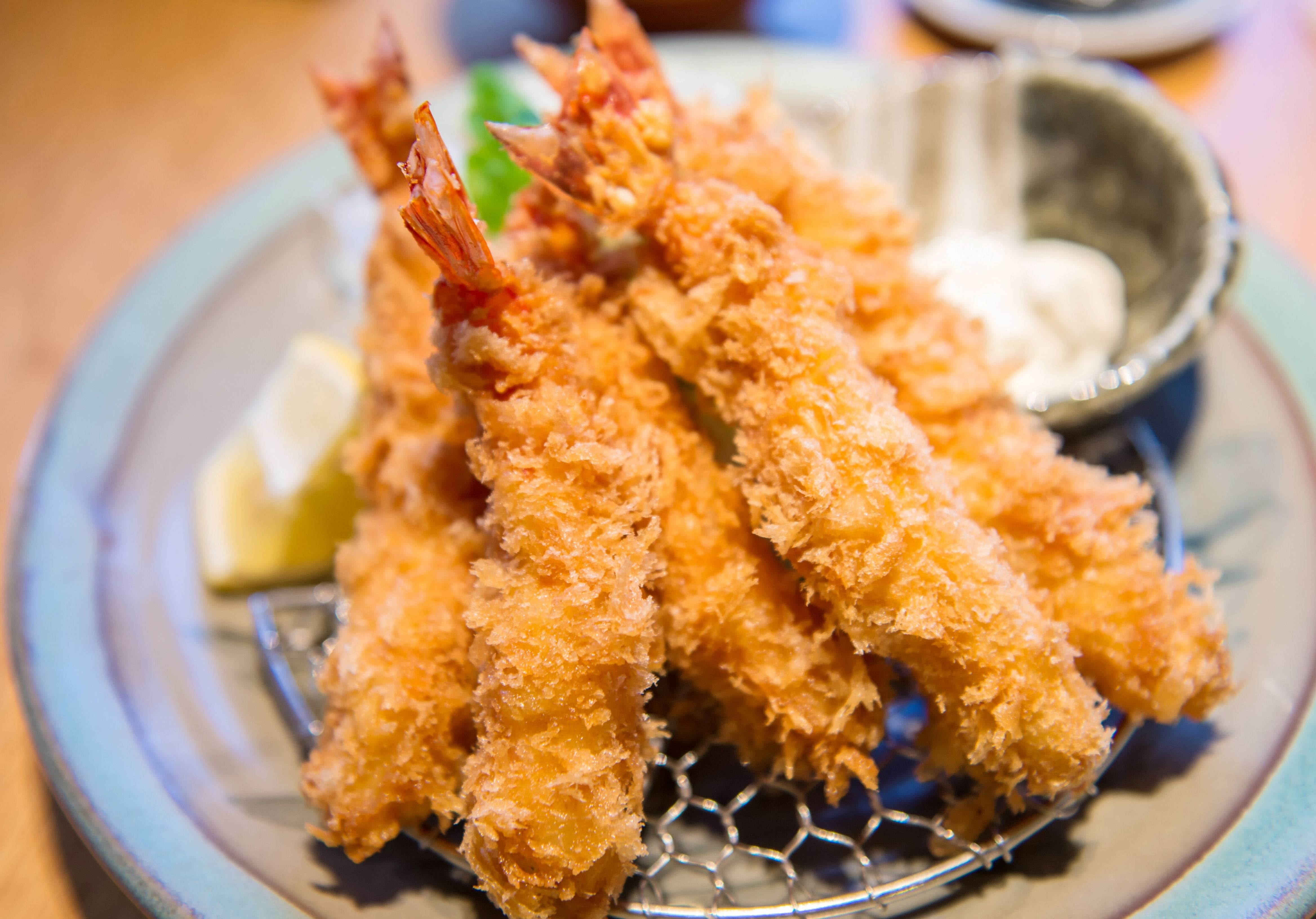 Fried Tempura Shrimp on a plate. King George's Steak and Seafood.